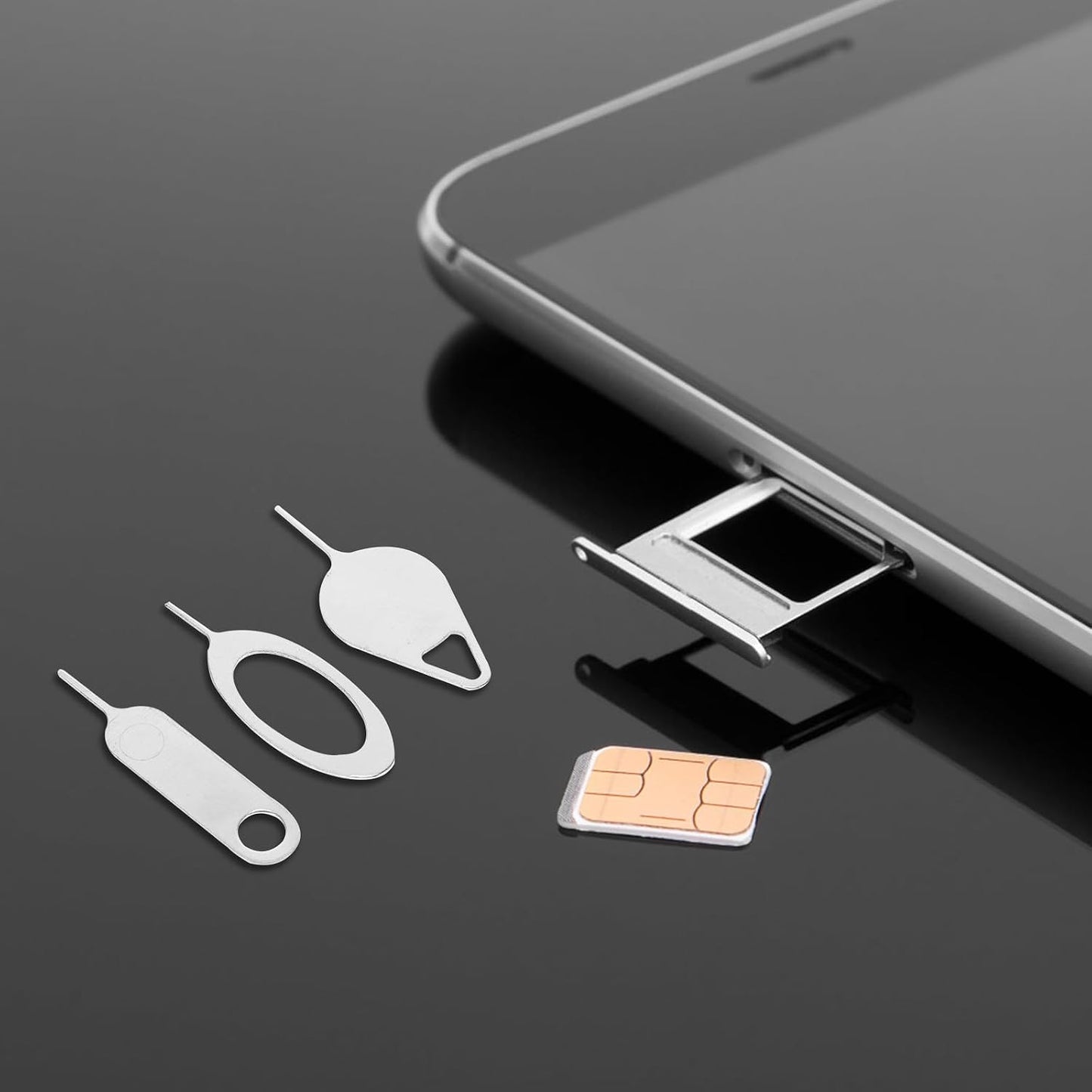 100 NUOBESTY Pcs Steel Sim Removal Tools and Ejector Pins for Smartphones and Tablets, Practical Sim Card Opening