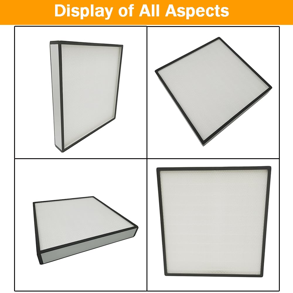 EQCOTWEA High Efficiency HEPA Filter Replacement FFU Aluminum Fan Filter Unit for Laminar Flow Hood 22.44x22.44x3.15inch Class 100 Cleanliness HEPA Filter