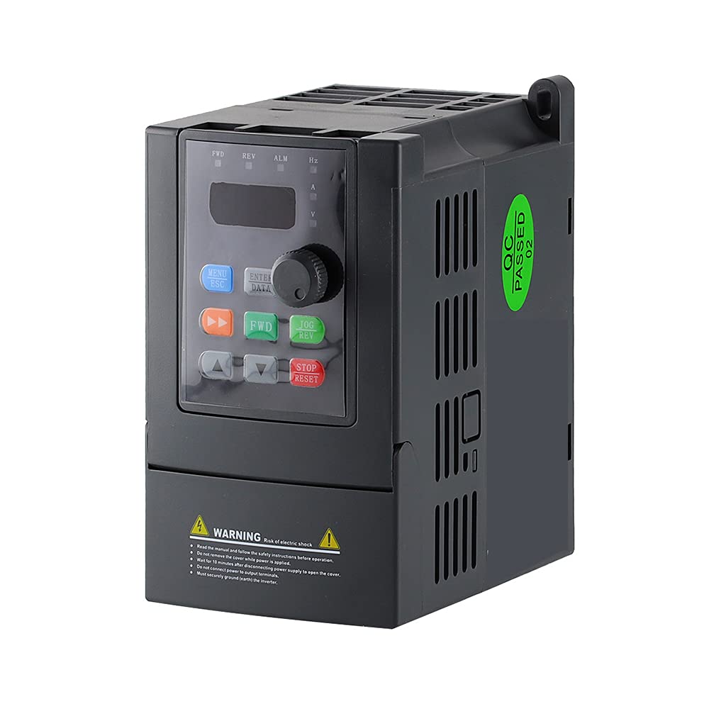 ATO 1hp VFD, VFD 220V Input 220V 3 Phase Output, 220-240V Single Phase to 3 Phase VFD Variable Frequency Drive for 3-Phase AC Motor Speed Controls(1hp 0.75kW 4.7A)