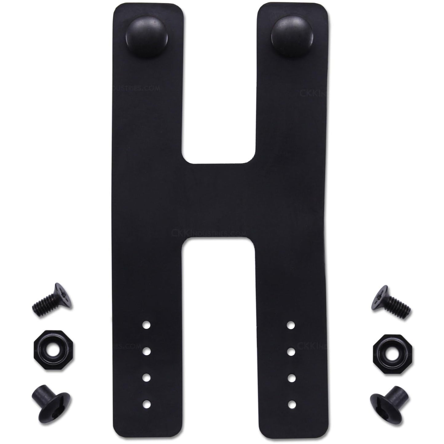 IWB Double Belt Loop - Heavy Duty Rubber – Black w/Pull-The-Dot Snaps/Durable Caps & Mounting Hardware - Belt Loop for IWB Carry - (Fit 1.25-2.00 Inch Belts (Adjustable)