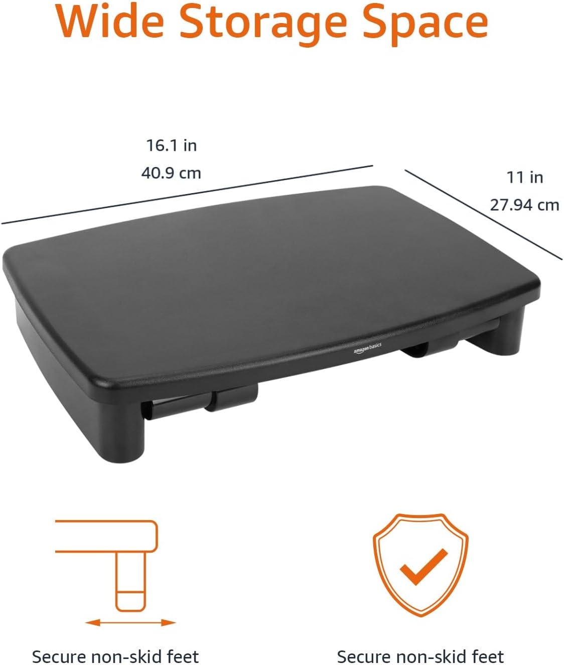 22lbs, Amazon Basics Height Adjustable Monitor Stand Riser with Storage Organizer, Multifunctional Desk Accessories