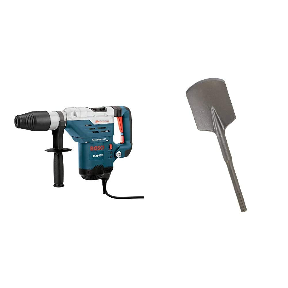 BOSCH 11264EVS 1-5/8 SDS-Max Combination Hammer with BOSCH HS1922 4-1/2 In. x 17 In. Clay Spade SDS-Max Hammer Steel