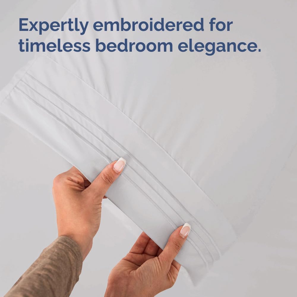 Skiennix Body Pillowcases Set of 4 | Soft, Breathable 20x54 Long Pillow Covers - Fade-Free & Machine Washable - French Grey