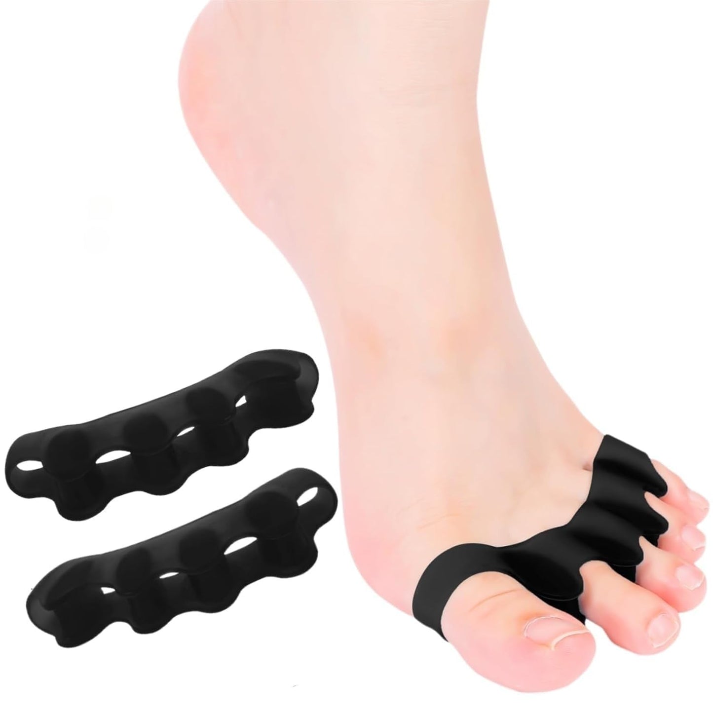 sundpik 2PCS Toe Spacers for Women and Men, Toe Separators for Pedicure, Bunion Corrector, Hammer Toe Straightener, Plantar Fasciitis, Toe Spreaders for Foot Pain Relief and Foot Health.