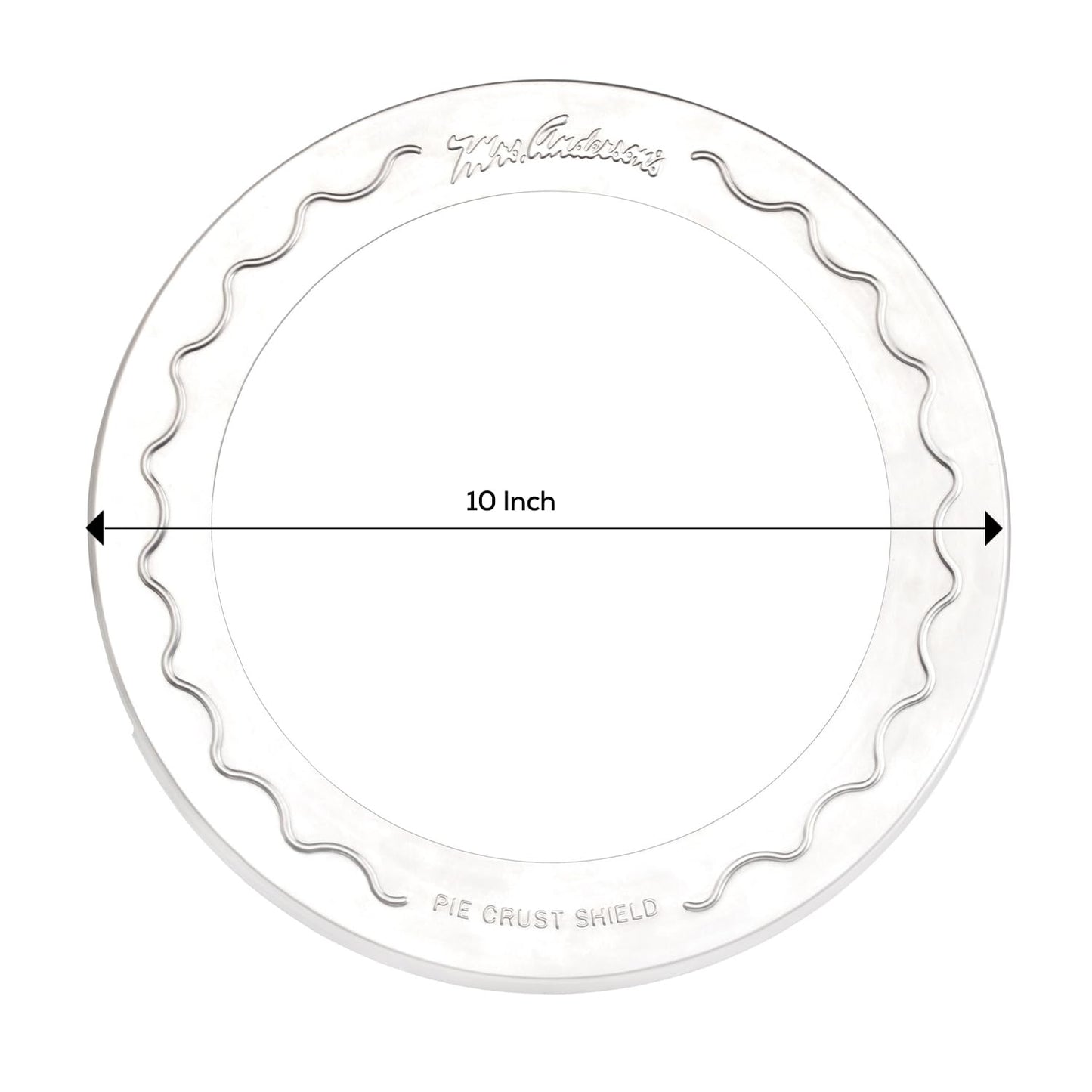 Mrs. Anderson's Baking Pie Crust Protector Shield, Set Of 2, Fits 9.5-Inch And 10-Inch Pie Plates, Prevents Over-Browning And Spills