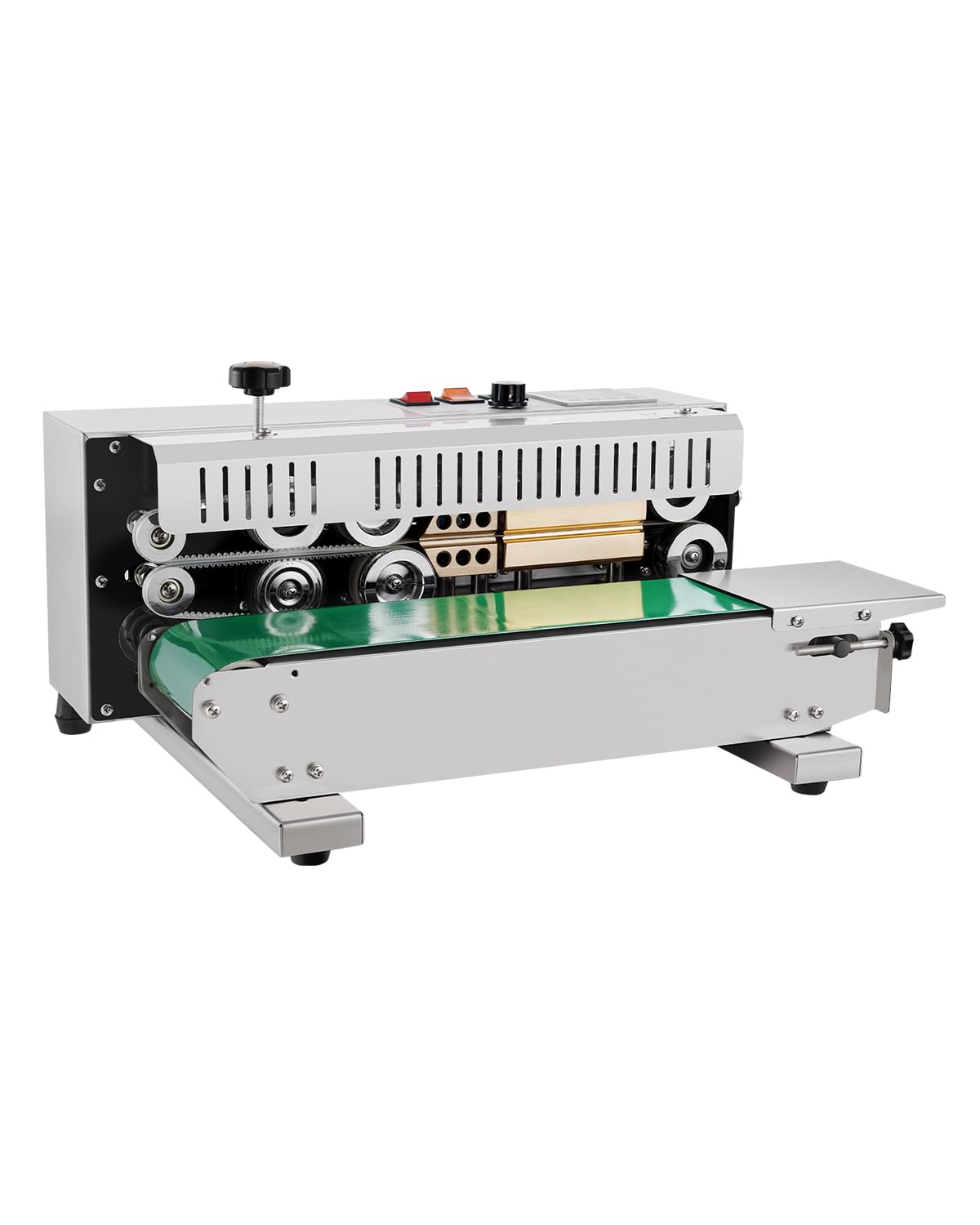 VEVOR Continuous Bag Band Sealing Machine, 0.24-0.47 in/6-12 mm Seal Width, Horizontal Band Sealer Machine with Digital Temperature Control Stainless Steel Bag Sealer for 0.02-0.8 mm Plastic Bag Film