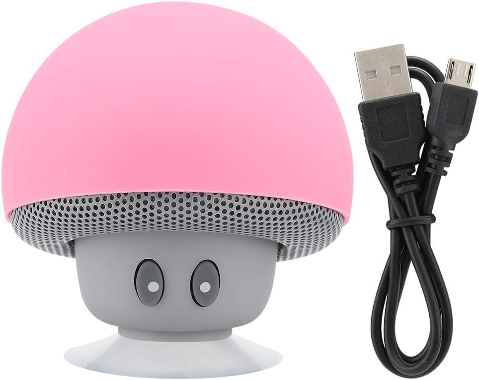 Tangxi Bluetooth3.0 Speaker, Mini Portable Mushroom Speaker, Noise Reduction Subwoofer with Suction Cup Function