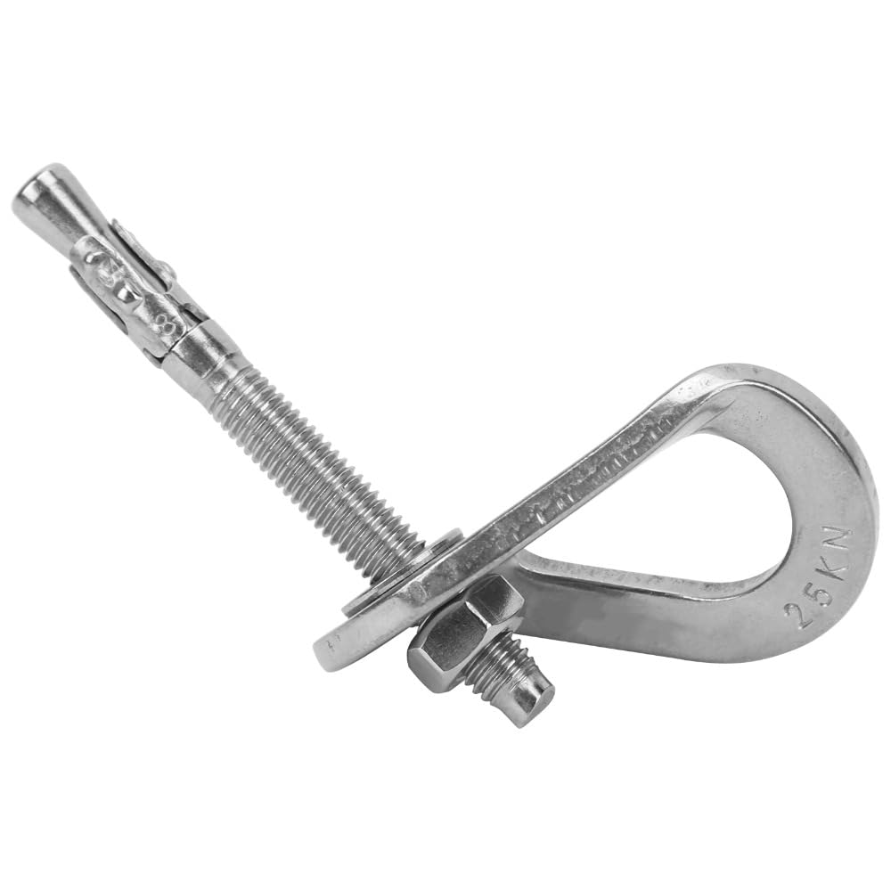 MOPFOL Steel Expansion Anchor Bolts Set – 25KN Load Capacity for Rock Climbing, Rappelling & Gym Mounting, Heavy-Duty Climbing Hangers (8.3mm Aperture)