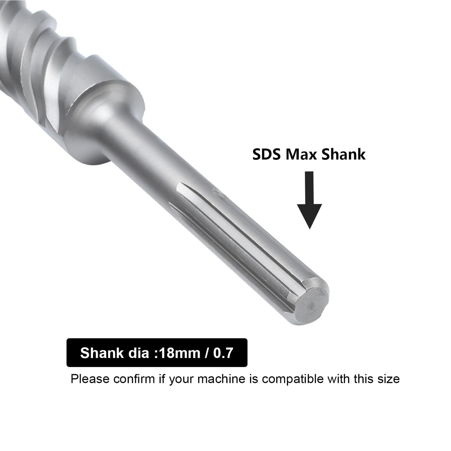 2 x 23.6 inch SDS Max Rotary Hammer Drill Bit, 50x600mm Carbide Tip Masonry Drill Bit,Concrete Drill Bit for Masonry, Brick, Stone, Concrete (Length :600mm / 23.6 inch, 50mm (2 in) Diameter)