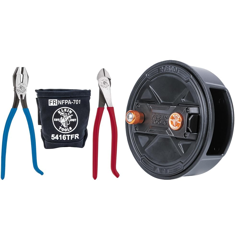 Klein Tools 3-Piece Ironworker Pliers Kit with Tie Wire Reel
