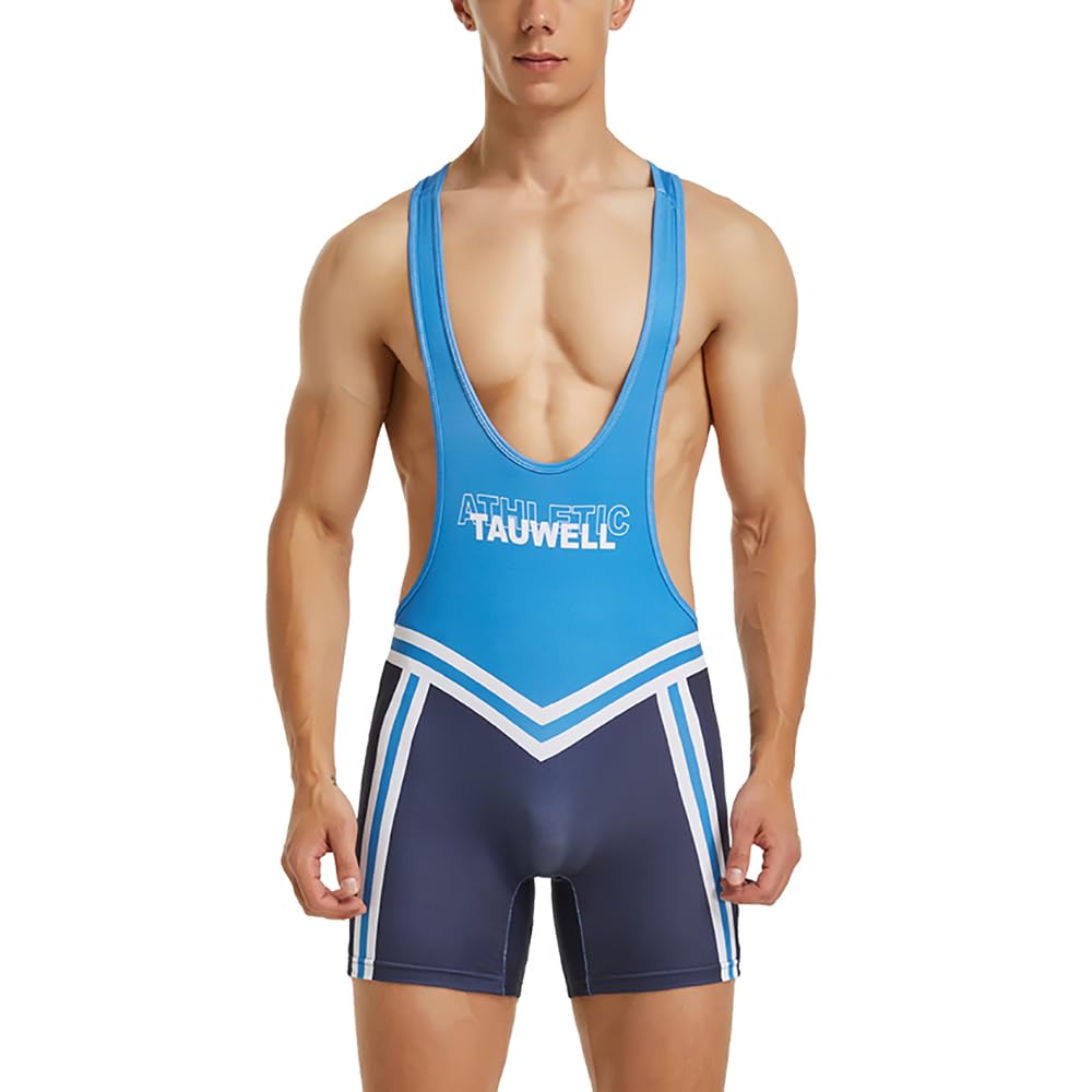 SPNSSTCR Men's Active Athletic Bodysuit Supporters Wrestling Singlet Jumpsuit Boxer Leotard Shapewear
