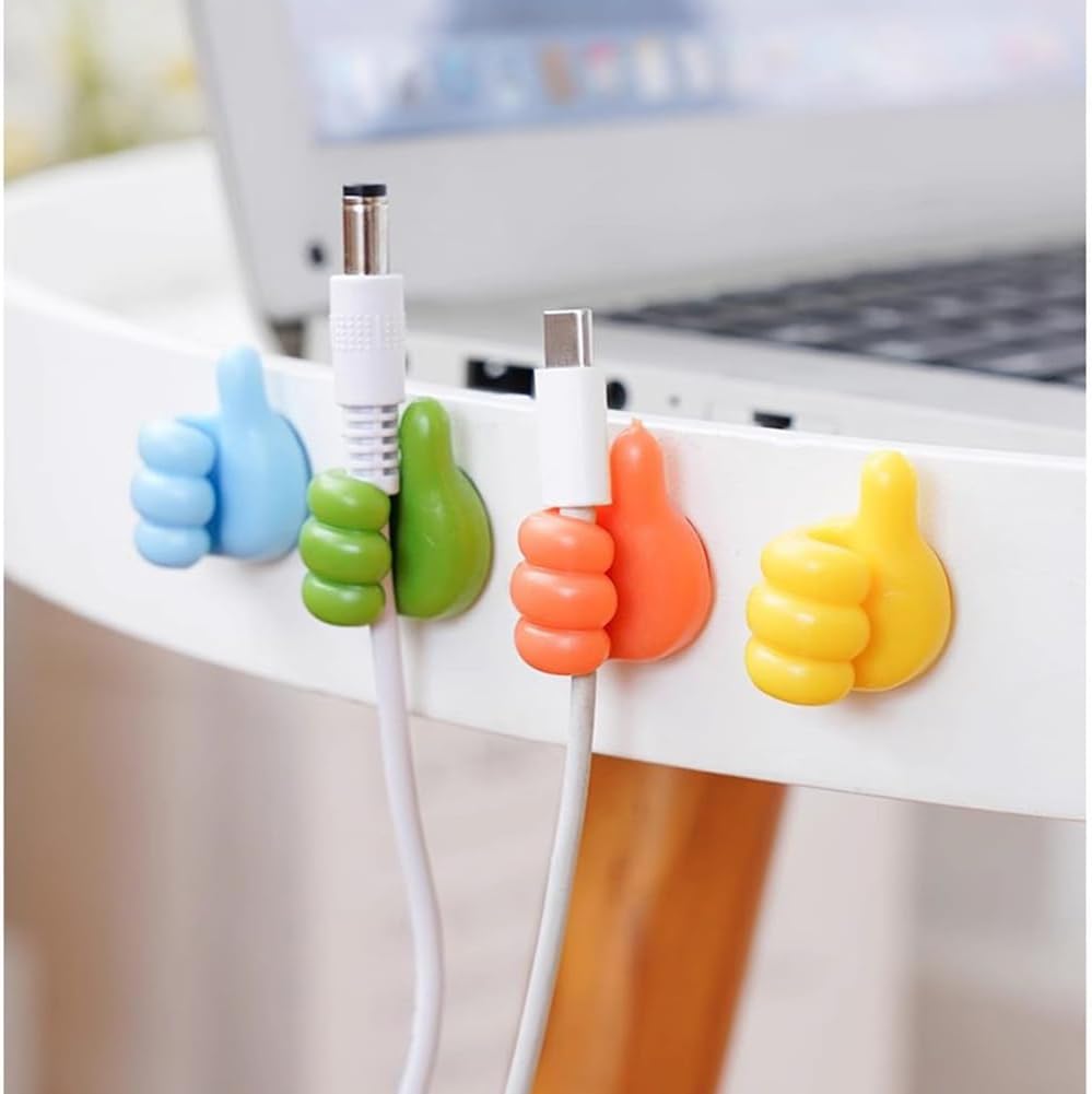 EDOTFISH 10 Packs, Creative Cable Clips, Adhesive Cord Holder - Under Desk Cable Management, Phone Charger Wire