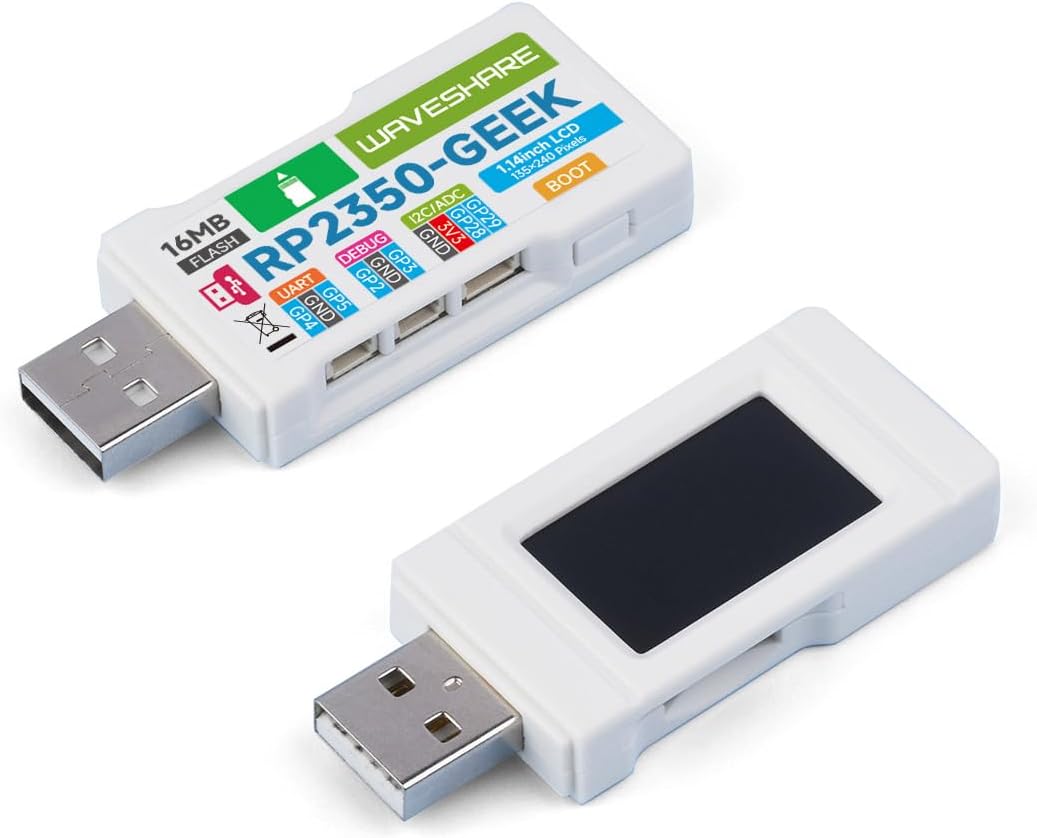 waveshare RP2350 RP2350 1.14inch I2C, GEEK Dev Board: Single-Board Computer with Microcontroller, LCD, USB, TF Card
