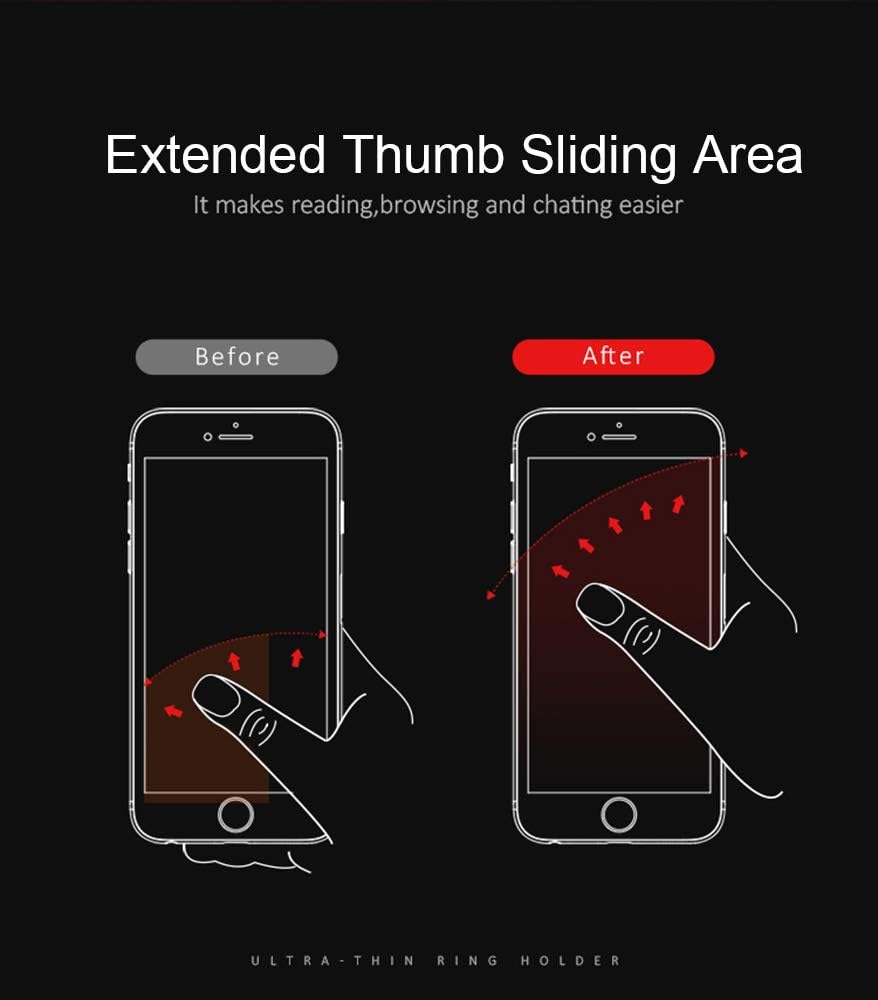 Attom Tech Slimmest World's Phone Ring Holder, Tomorotec Ultra Thin Cell Phone Ring Stand for Magnetic Car Mount Hook