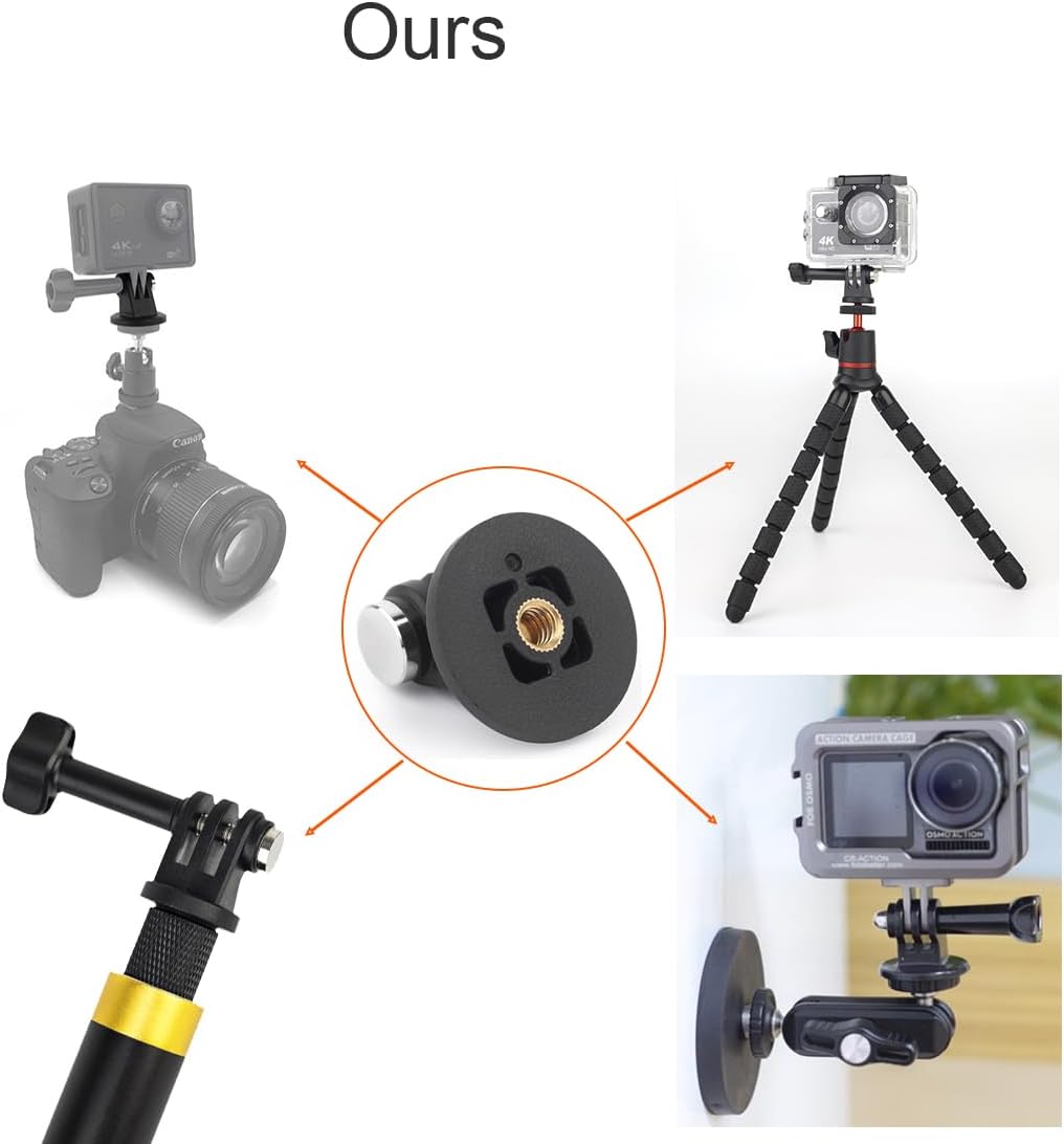 DEKEENSTAR 13 12 11 10 9 8 7 4 3 Insta360 1/4 Tripod Mount Adapter for Gopro Hero DJI OSMO Action Ace Pro AKASO Action