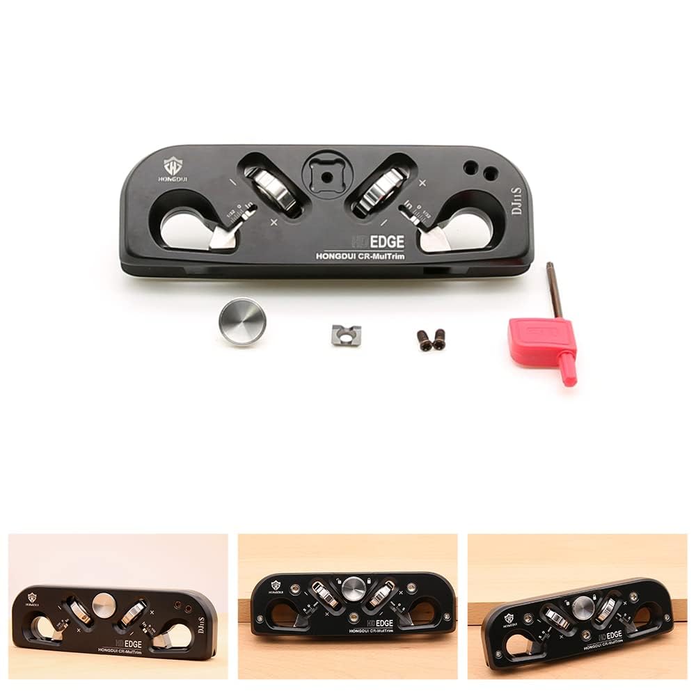 HONGDUI DJ11S 2-in-1 Chamfer & Radius Plane,1/32"(5mm) Depth Adjustable, Aluminum Alloy Edge&Radius Chamfering Plane, 3 Blades with 12 Cutting Edges for Use Woodworking Tool-1 Pcs
