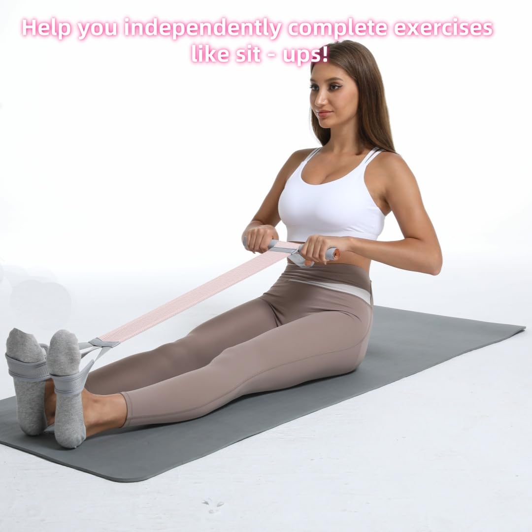 Multifunctional Tension Rope Sit-Up Assistance, Knitted Fitness Equipment for Abdominal/Waist/Arm/Leg Stretching & Weight Loss Training (Lavender)
