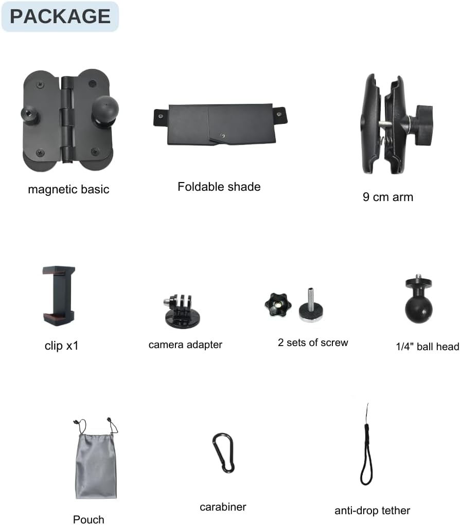 Fotoleey 360 14/13/12, 12/11 Magnetic Phone Fence Post Mount for Mevo Start- Quick Install, Adjustable with Weather