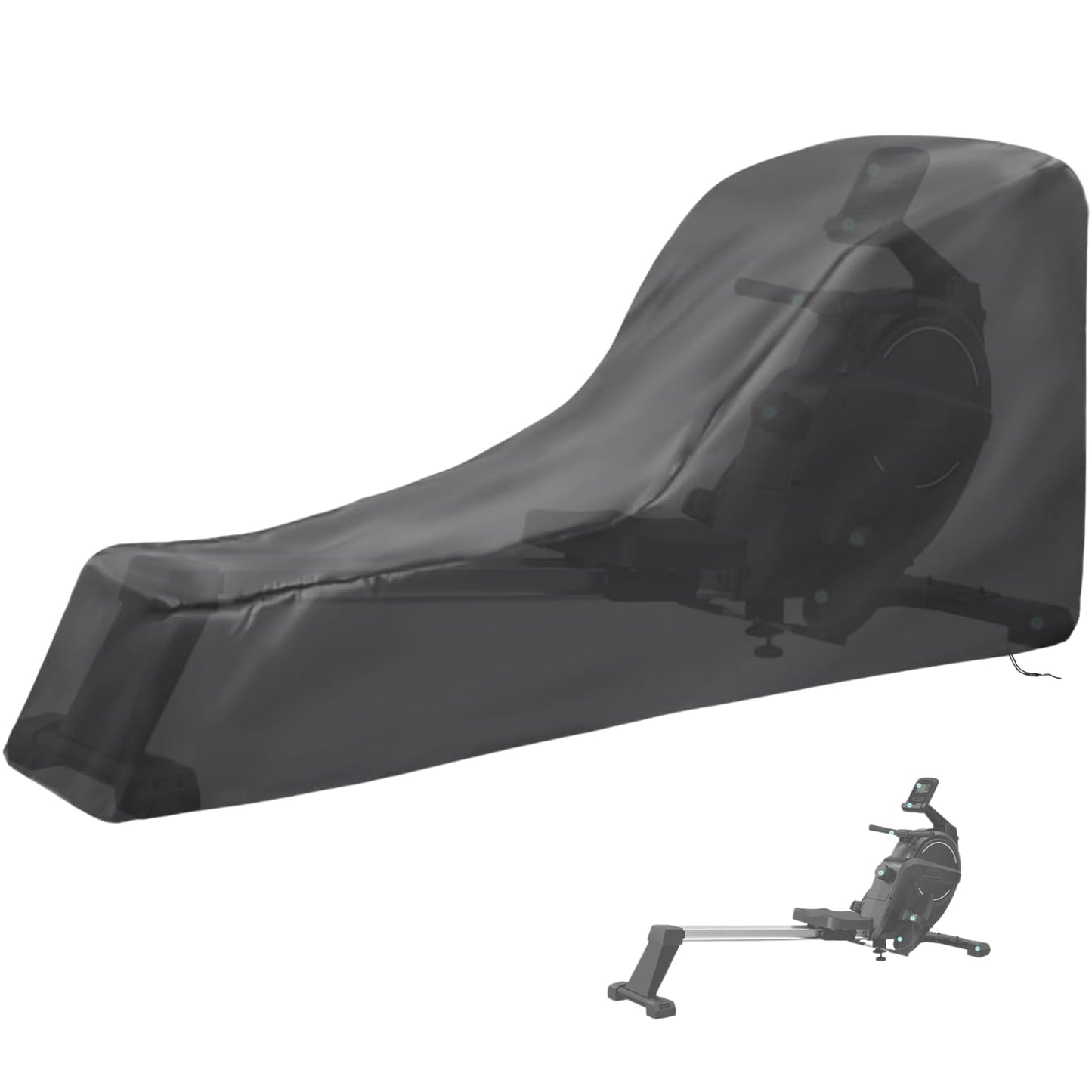 Andacar Rowing Machine Cover for Concept 2 Rowing Machine Waterproof Rower Cover Dustproof Fitness Equipment Protective Cover - 95" L×24" W×40" H, Black