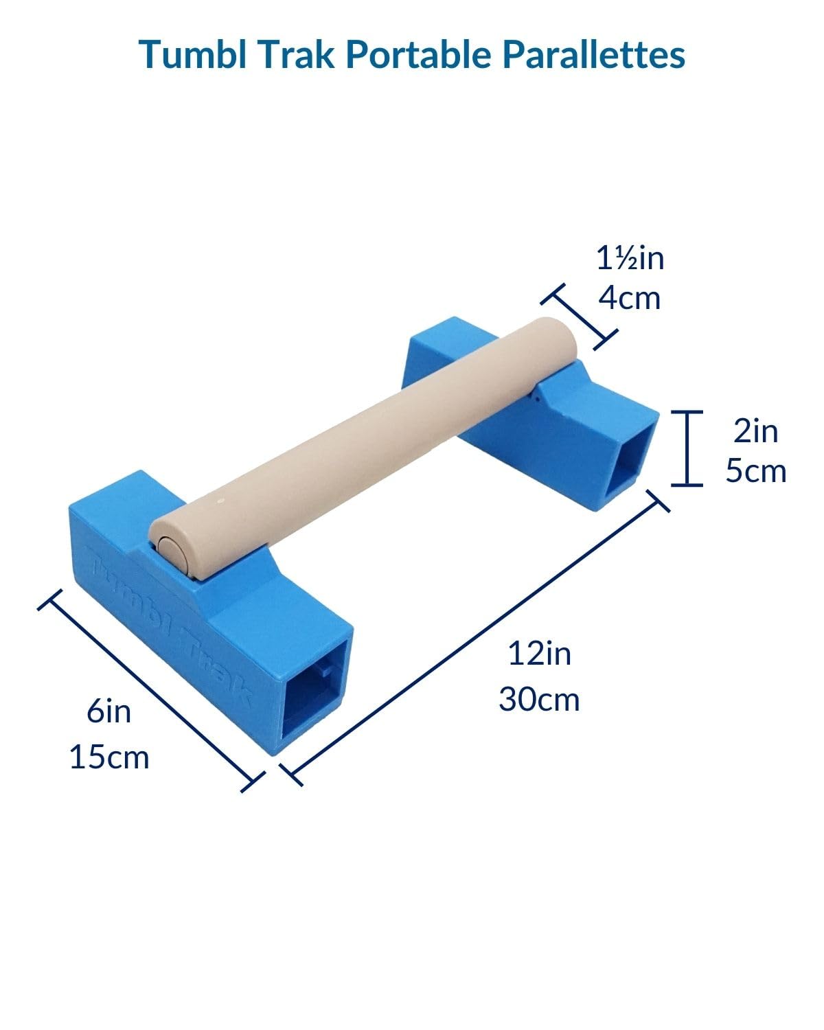 Tumbl Trak Portable Parallette Bars, Blue