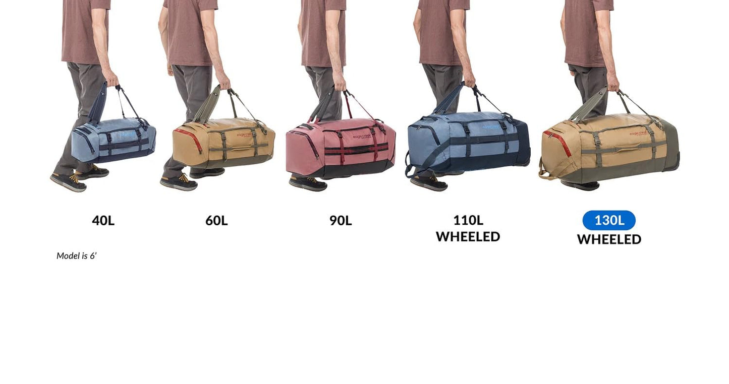 Eagle Creek Cargo Hauler Wheeled Duffel - Durable Duffel Bag for Travel - Easy Access Compartment - Deployable Backpack Straps - Lockable Zipper Opening - Duck Green - 130L