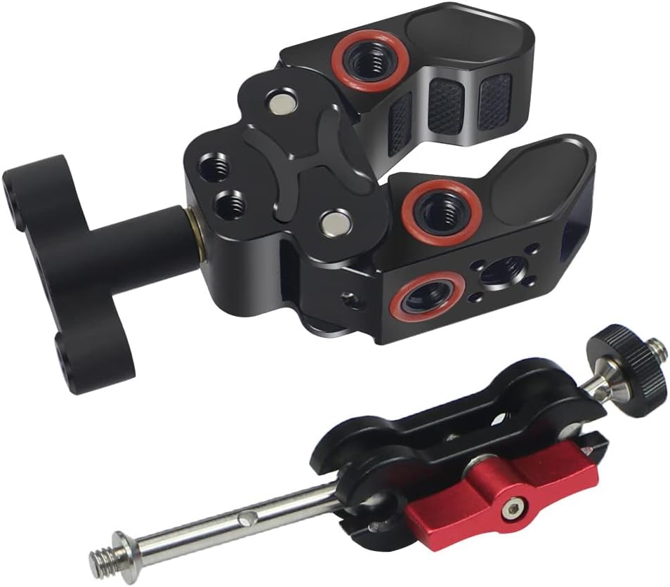 FEICHAO 1/4" 3/8" 13 C-Type Clamp Crab Claw Bracket Anti Slip Anti Loose Magic Arm Adapter Compatible with Hero Sports