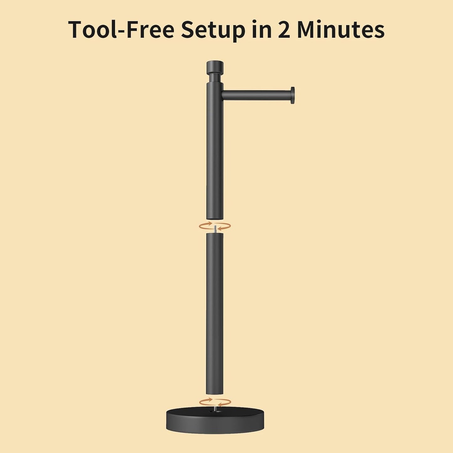 YUMORE Heavy Duty Toilet Paper Holder Stand - Matte Black Stainless Steel Design, 4.4lbs Capacity