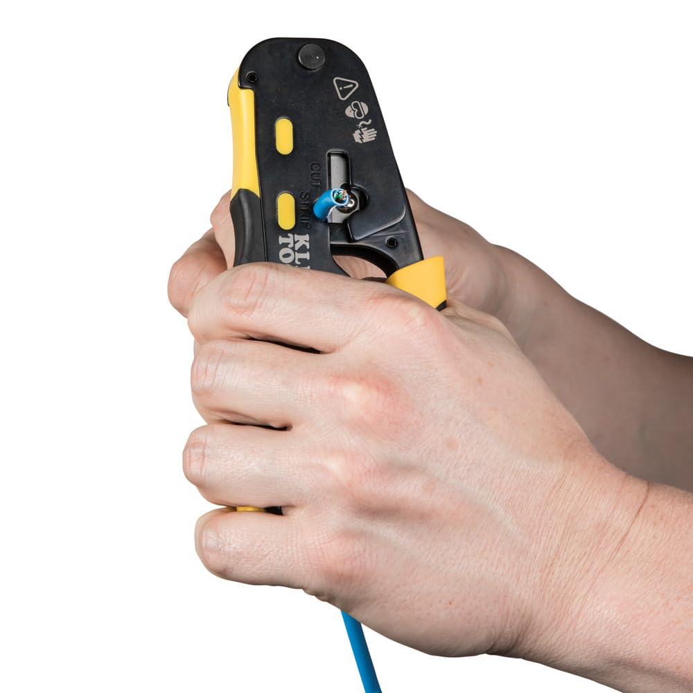 Klein Tools 80072 RJ45 Cable Tester Kit with LAN Scout Jr. 2, Coax Crimper / Stripper / Cutter Tool and 50-Pack Pass-Thru Modular Data Plugs