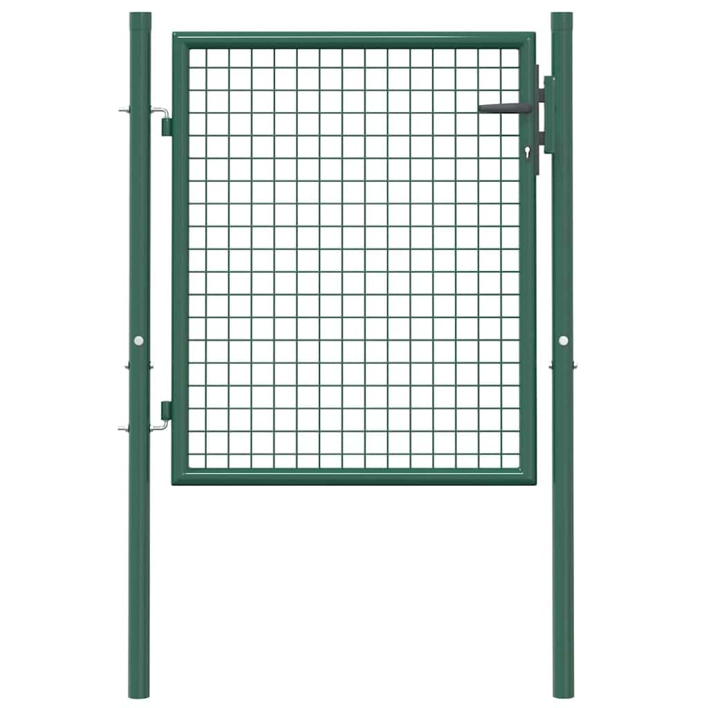 vidaXL Fence Gate Steel 39.4x29.5 Green