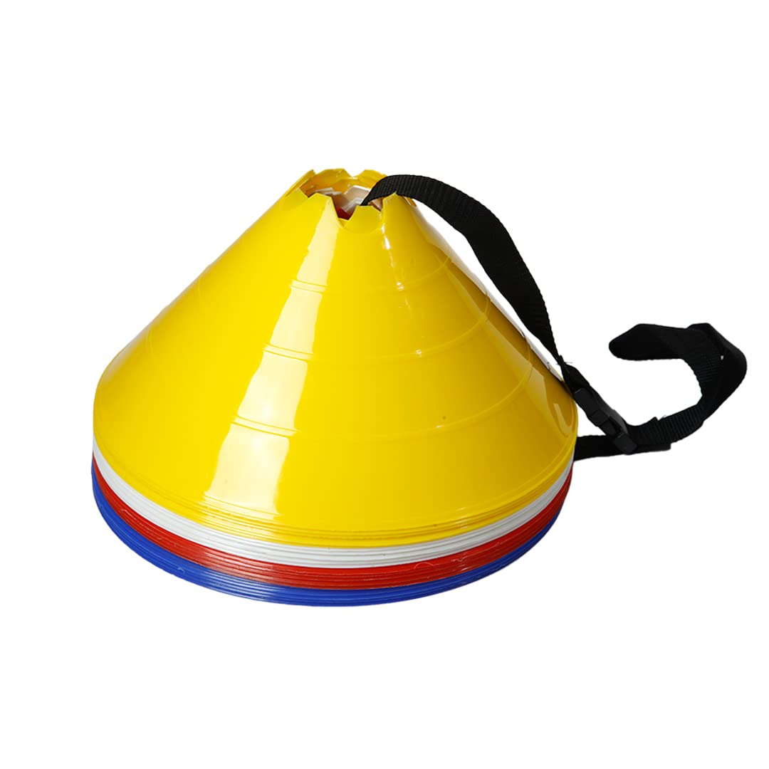 GSi Jumbo Soccer Cones - 12 Pack | High Visibility | Convertible Cone/Hurdle | Carry Strap Included | for Sports Training Drills