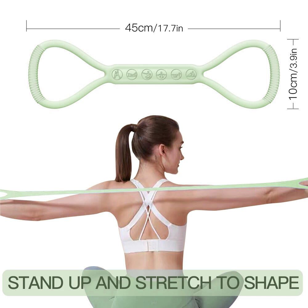 2025 Upgraded Figure 8 Resistance Band, 35lb Exercise Band for Kids Adult and Elderly, Stretch Fitness Band Workout Ropes for Arm Back Shoulder Yoga Pilates Physical Therapy(Sold in Single not in Set)