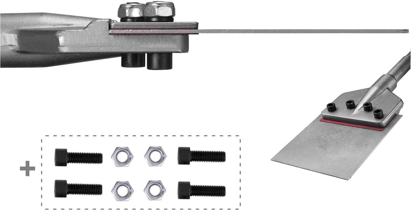SDS Max Floor Scraper with Replaceable Blade, Firecore 6 Inch Thinset Removal Chisel Bits, Rock Chisel Set 3PCS Masonry Chisel with Hand Guard Point Flat Cold Chisel for Concrete Stone Brick Tile