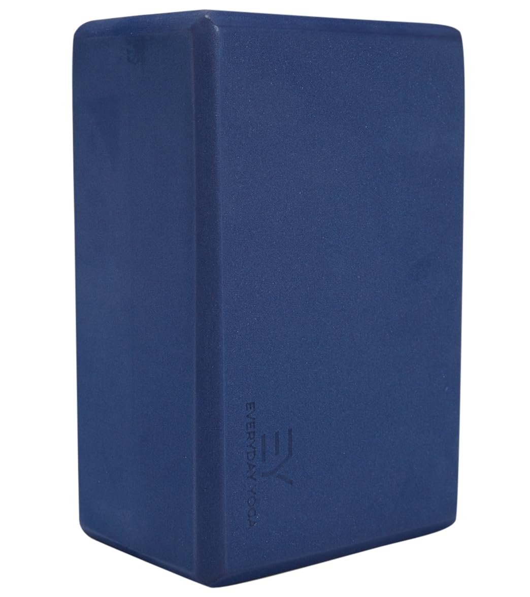 Everyday Yoga Foam Yoga Block 4 Inch - High-Density EVA Support Block for Stability, Balance & Flexibility, Lightweight, Durable & Comfortable - True Navy