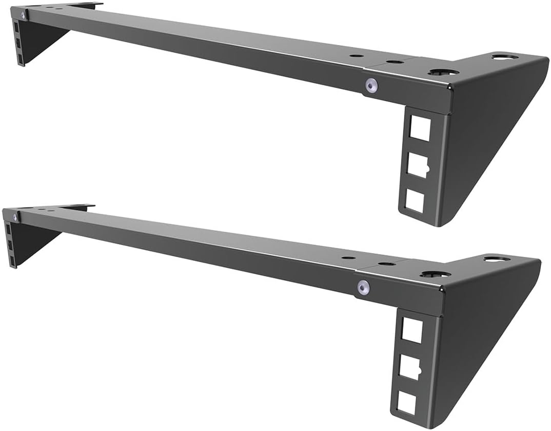JINGCHENGMEI 2 1U 19 Inch (2) Pcs of Steel Vertical Wall Mount Server Rack Lightweight Foldable Rack Mount for Network