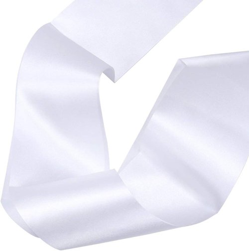 DJDZ Satin Sash - 4 Pack White Blank Party Accessories for Weddings & DIY Designs