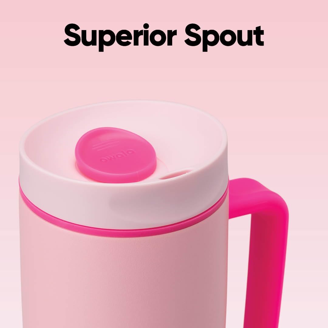 Owala SmoothSip Slider Travel Mug - 24 oz Stainless Steel, Leak Proof & Insulated for Hot/Cold Drinks