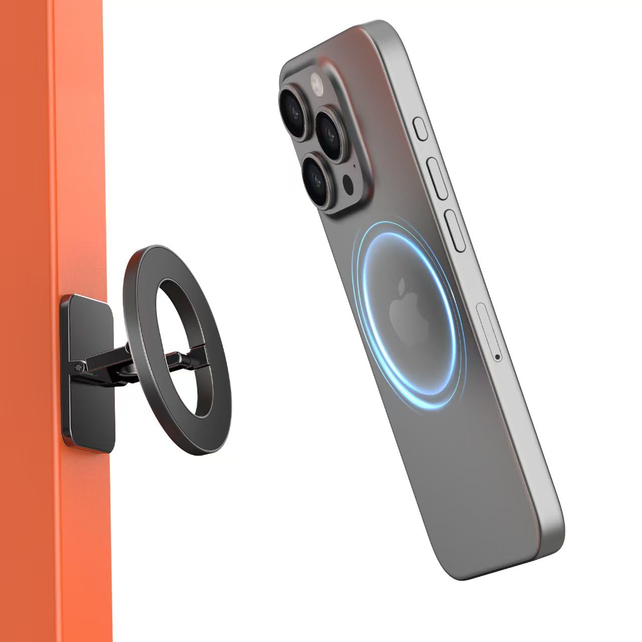 BANGMANG Dual Magnetic Phone Holder for Gym, Workout, Kitchen or Any Metal Surface, Magnet Base Mount & Strong Magnet Phone Mount for iPhone 17/16/15/14/13/12/ Series MagSafe Case All Phones