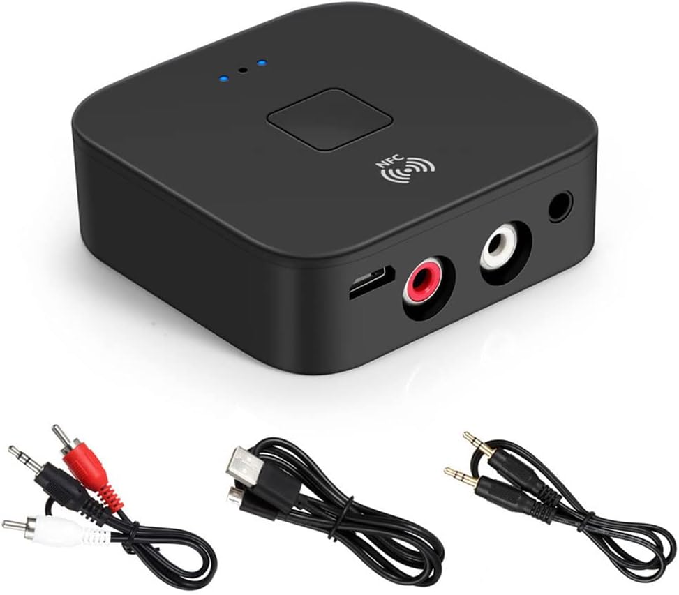 WenffbBou 5.0 3.5mm Bluetooth Audio Receiver, AUX RCA Wireless Bluetooth Audio Adapter for Home Stereo Car Stereo