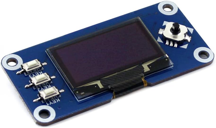1.3inch 128x64 Communicating I2C Waveshare OLED Display HAT for Raspberry Pi Pixels with Embedded Controller via SPI