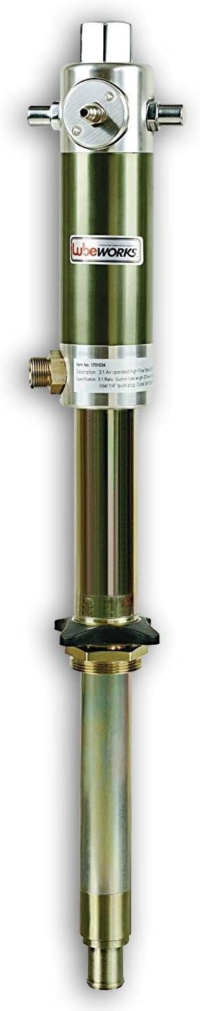Lubeworks Oil Transfer Drum Pump Double Action 3:1 Fast Flow Rate 7.4gpm / 28lpm for SAE130 Oils/Fluids