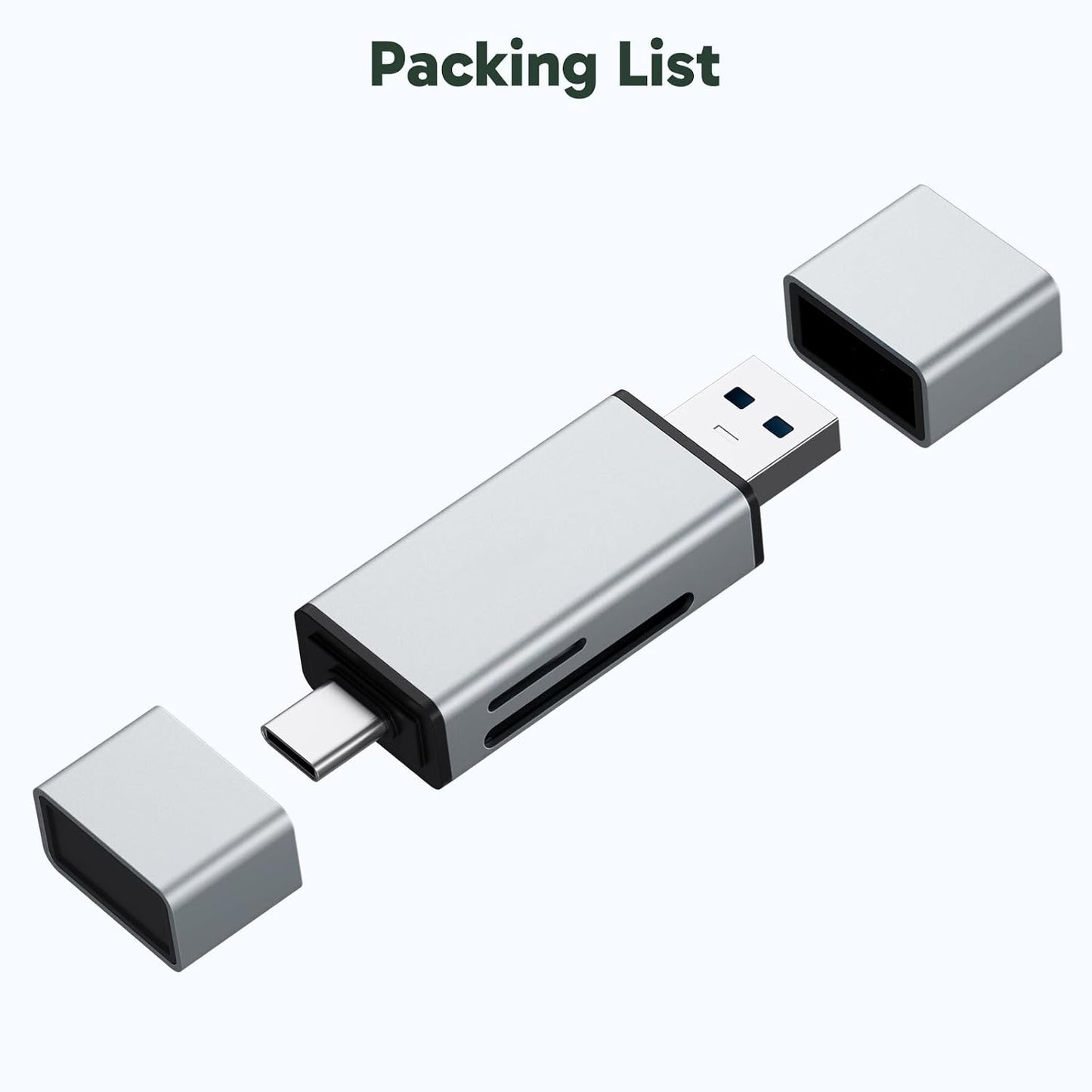 AKASO 3.0 SD Card Reader - USB Type C to Micro SD Card Adapter, Memory Card Reader for SD/Micro SD/SDHC/SDXC Card