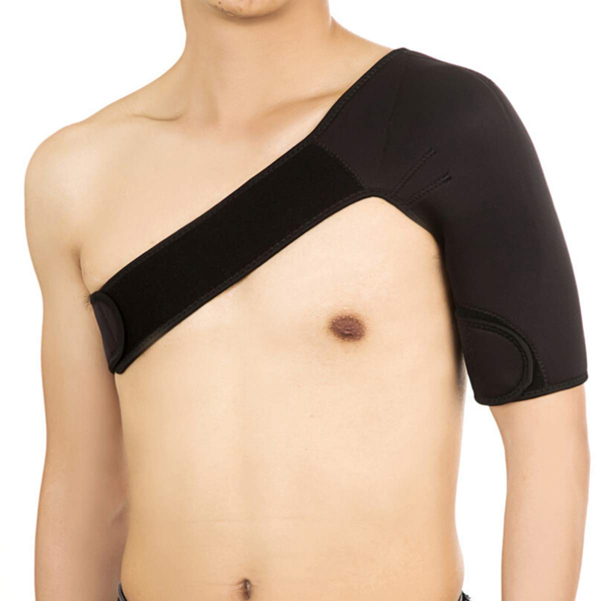 EXCEART Adjustable Elastic Shoulder Support Brace for Left Shoulder Pain Relief and Injury Prevention Lightweight Sports Protector with Adjustable Strap for Men and Women