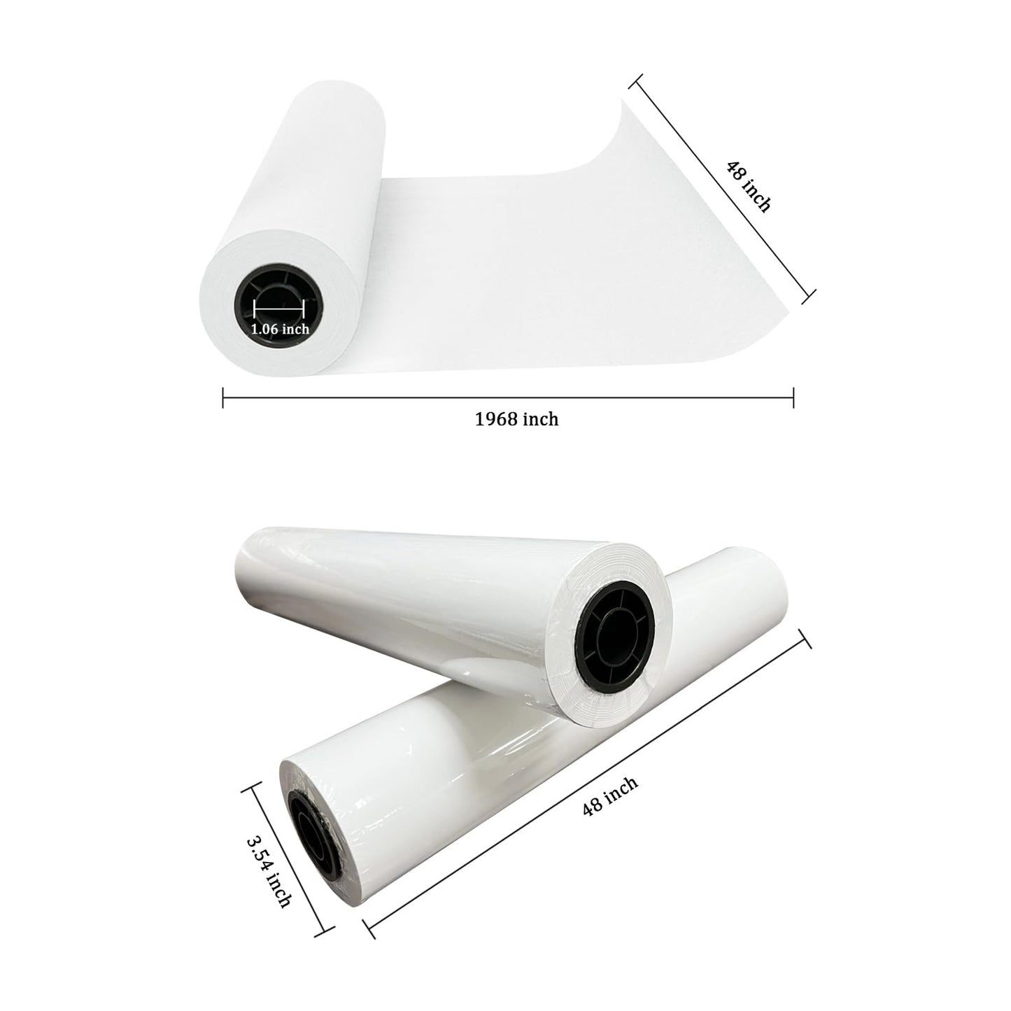 Butcher Paper Roll 48" x 164ft, White Kraft Wrapping Paper 80GMS for BBQ Smoker Freezing Grilling Meat, Unbleached & Unwaxed & Uncoated, Perfect as Craft/Drawing/Gift Package Paper/Table Cover