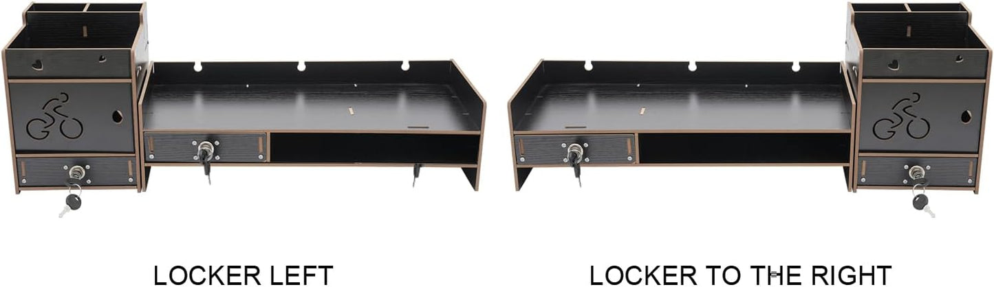 QUSKLISU (05) Computer Monitor Stand, Computer Rack with Drawers, Two top Platforms Desk Organizer Monitor Stand