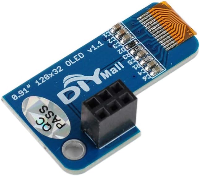 DIYmall 0.91inch I2C 128X32 SSD1306 1pc) PiOLED OLED Display Module for Raspberry Pi (White x