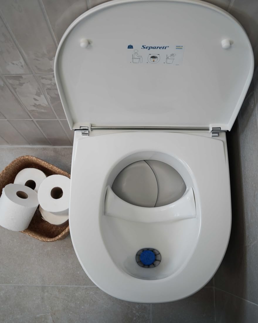 Separett Tiny Self-Contained Urine-Separating Compost Toilet | Built-in Urine Container with Emptying Sensor | No Additives or Mixing Needed | for Vans, RVs, Cabins, and Boats
