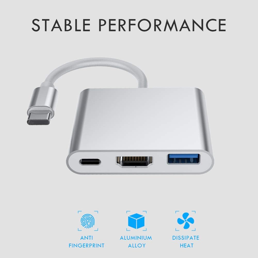 NAGFAK 3.1 4K 3.0 2015/16/17/18 USB C to HDMI Multiport Adapter USB to HDMI Video Converter/USB hub Port PD Quick