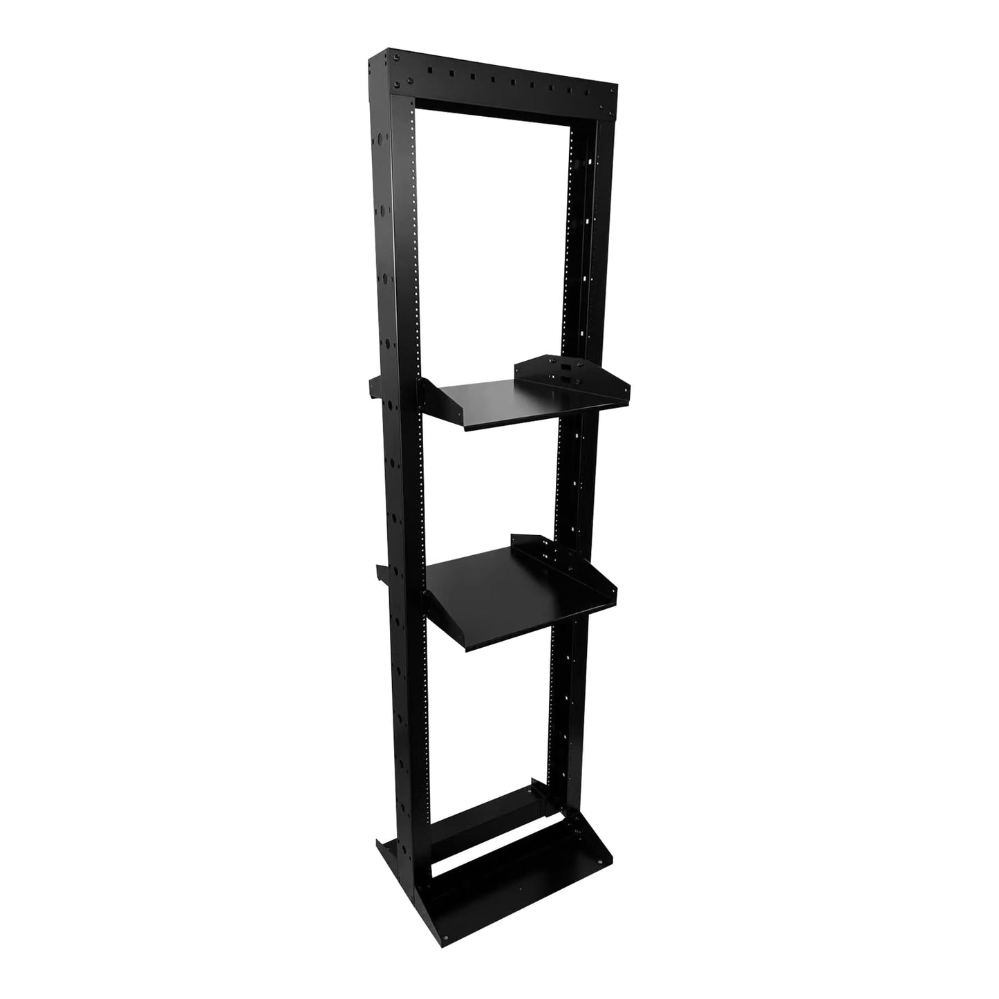 2 Post 38U Open Frame Server Rack 2-Post Server Rack Network Rack,Comes with 2 Center Trays,for 19 Inch Equipment, Networking Data & IT Devices,1280lbs Weight Capacity Rack(2P-LD-38)