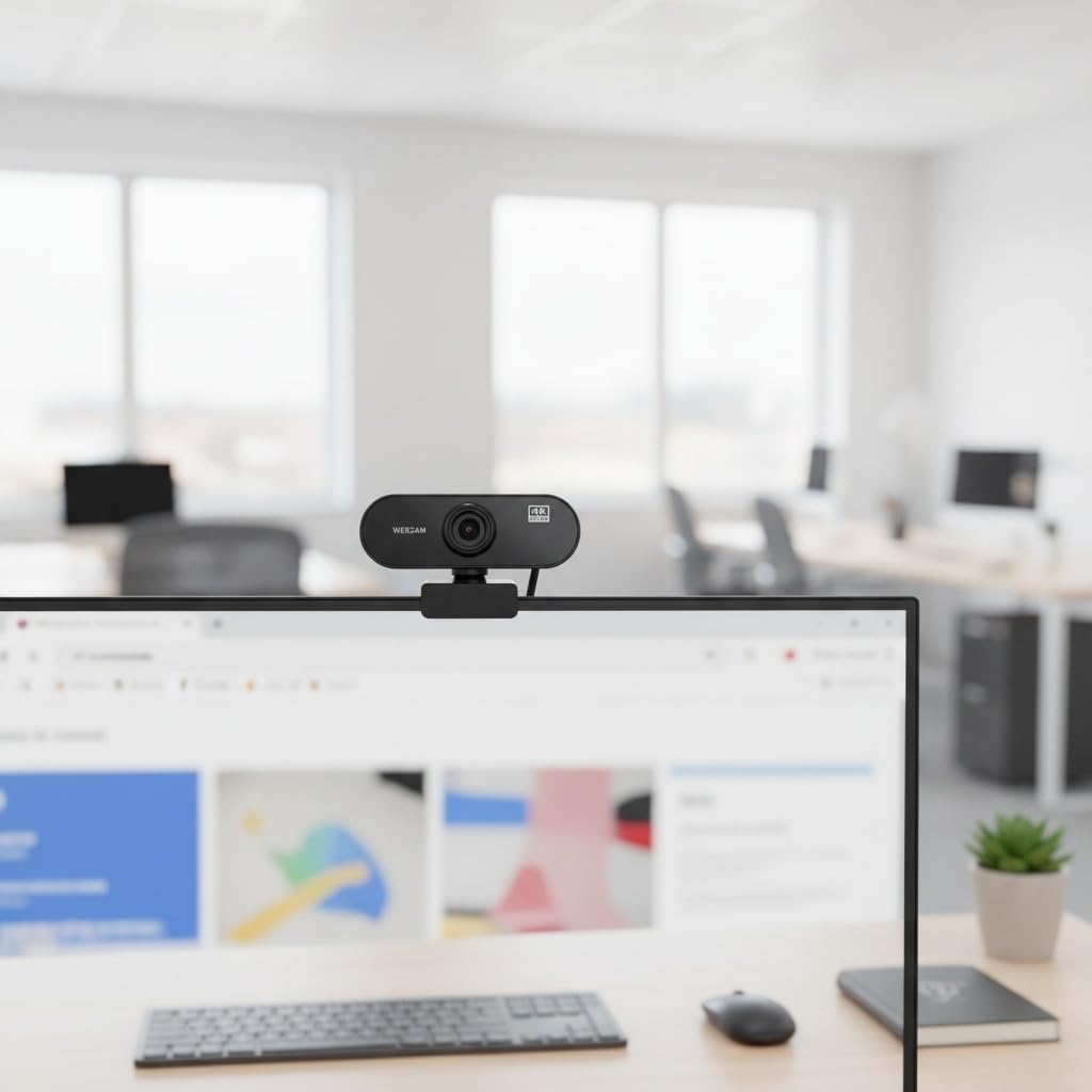 axGear 1080P 2K USB Webcam Microphone for Conference Video Call Live Streaming