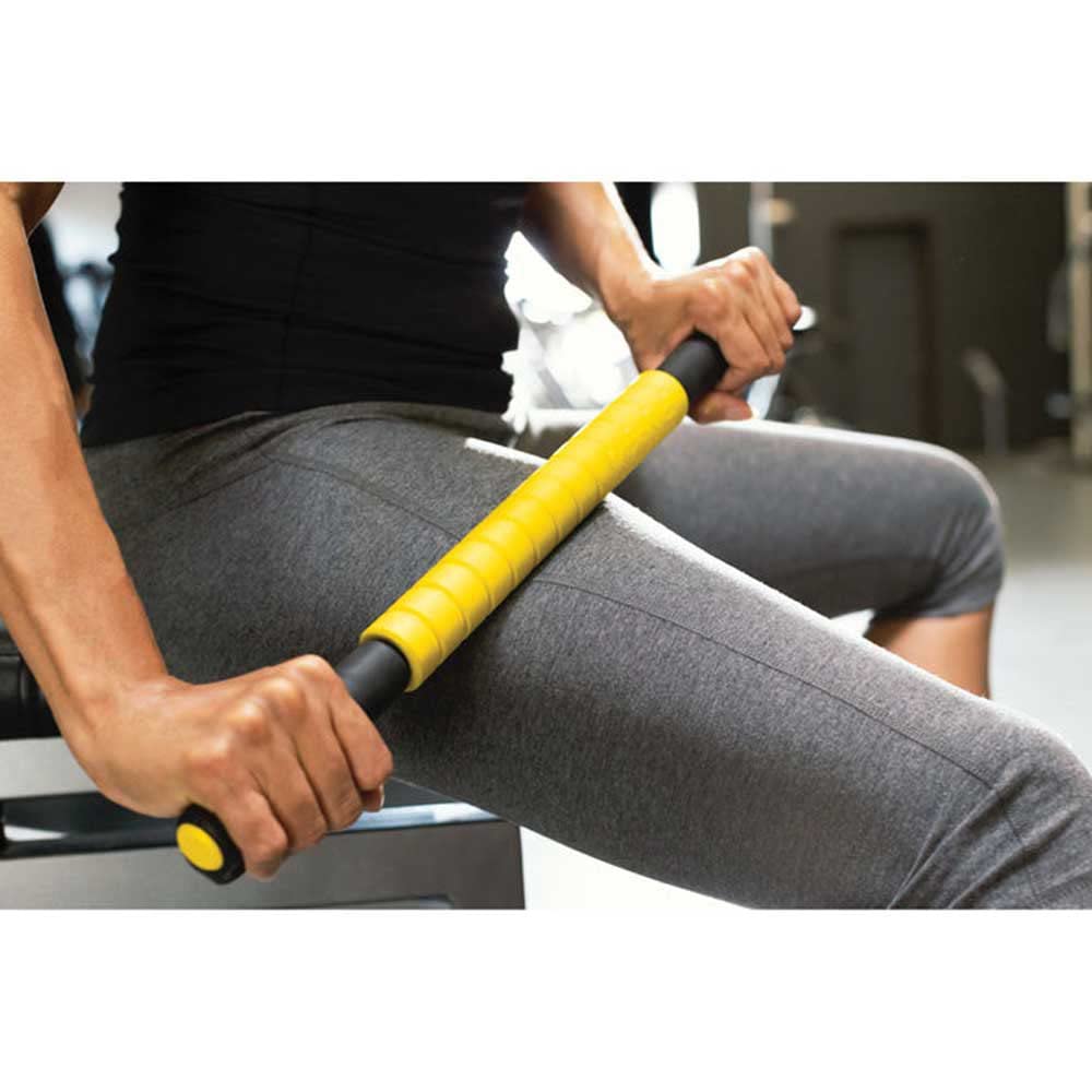 SKLZ Massage Bar Handheld Muscle Roller Massage Stick for Physical Therapy, Original Size , Yellow/Black , 20"